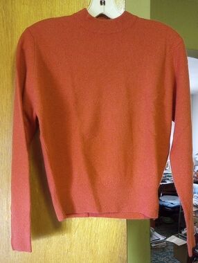 Bernhard Altmann Bernamere Orange Wool & Fur Fiber Mock Neck Sweater
